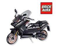 BrickAura - Kit construction moto technique T-MAX - 1282 pièces, modèle YAMAHA 1:5, briques compatibles LEGO