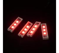 BrickBling 4 plafonniers LED blancs 1 x 4 pierres/rouges dans une rangée (quatre dans un downlight), alimentés par USB - 100 % compatible avec les briques Lego