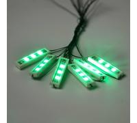 BrickBling 6 plafonniers LED blancs 1 x 4 pierres/vert dans une rangée (quatre dans un downlight), alimentés par USB - 100 % compatible avec les briques Lego