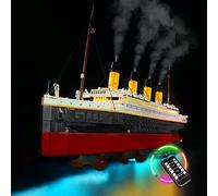 BrickBling Éclairage LED compatible avec Lego Creator Expert Titanic Building Set 10294 (pas de modèle), kit d'éclairage DIY avec module de fumée pour le bateau Titanic 10294