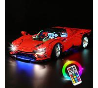 BrickBling Éclairage LED Compatible avec Lego Technic Ferrari 42143 Daytona SP3 (Pas de modèle), lumière décorative avec télécommande RVB, Compatible avec Technic 42143 Supercar