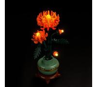 BrickBling Kit d'éclairage décoratif, compatible avec Lego Chrysanthème (pas de modèle), kit d'éclairage décoratif compatible avec Lego 10368 Icons, décoration florale chrysanthème