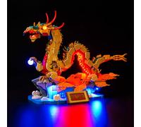 BrickBling Kit d'Éclairage LED pour Auspicious Dragon 80112 (Pas de Lego) - Éclairage Décoratif pour Creative Toy - Version Standard, DE-80112-P58301