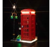 BrickBling Kit d'éclairage LED pour boîte téléphonique Lego Red London (sans Lego), Ensemble d'éclairage de décoration pour boîte téléphonique Lego 21347 Red London, Jouets créatifs