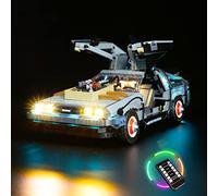 BrickBling Kit d'éclairage LED pour Lego 10300 Retour vers le futur Time Machine à collectionner (comprend des briques Lego, lumière décorative uniquement), kit d'éclairage à faire soi-même avec
