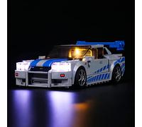 BrickBling Kit d'éclairage LED pour Lego Nissan Skyline GT-R - Kit d'éclairage décoratif pour Lego 76917 Speed Champions Nissan Skyline GT-R (R34) - Jouet créatif (pas de modèle Lego)