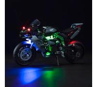 BrickBling Kit d'éclairage LED pour moto Lego Technic Kawasaki Ninja H2R (pas de Lego) - Kit d'éclairage décoratif pour Lego 42170 Kawasaki Ninja H2R Motorcycle Jouets créatifs, DE-42170-P64101