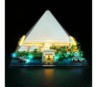 BrickBling Kit d'éclairage pour Lego Cheops Pyramide,Kit d'éclairage compatible avec Lego Architecture Great Pyramid of Giza 21058 Blocks Model,Pas de Lego inclus, uniquement des lumières décoratives