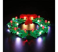 BrickBling Version télécommande - Kit d'éclairage LED compatible avec couronne de Noël Lego - Télécommande - Kit d'éclairage décoratif pour couronne de l'Avent 40426 - Jouet créatif (pas de modèle)