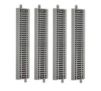 BrickBounty 4 pièces Ho échelle Piste de Train avec Base, Longueur 230MM Voie Droite Compatible avec 1:87 scène de modèle réaliste d'accessoires de Train