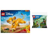 BRICKCOMPLETE Ensemble Lego : 43243 Simba, le garçon lion du Roi & 30665 Explorateur de la jungle avec bébé gorille