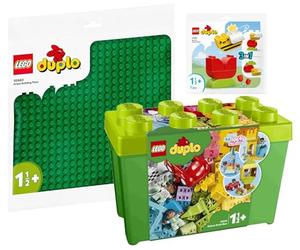 BRICKCOMPLETE Lego Duplo Lot de 3 boîtes en Pierre de Luxe 10914 10980 Plaque de Construction en Vert et 30686 Ma première Fleur avec Une Abeille