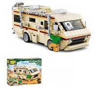 Brickcraft Ensemble de construction officiellement licencié Breaking Bad (477 pièces) Camping-car roulant de Walter White avec laboratoire secret à l’intérieur, modèle de collection de l’émission TV