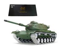 BrickCraftWorks 1/16 2.4G RC US M60A3 Char de combat infrarouge Modèle de véhicule militaire avec effets de fumée sonore, char RC qui tire pour adolescents et adultes