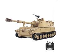 BrickCraftWorks Char RC qui tire pour adultes, télécommande 1/16 2,4 G M109A2 Grenade Tank Simulation de véhicule militaire avec effets sonores et lumineux (version de base M2109)