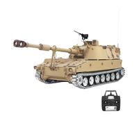 BrickCraftWorks Char RC qui tire pour adultes, télécommande 1/16 2,4 G M109A2 Grenade Tank Simulation de véhicule militaire avec effets sonores et lumineux (version mise à niveau en métal M2109)