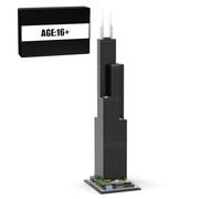 BrickCraftWorks Kit de blocs de construction de monuments emblématiques Willis Tower à l'échelle 1/800, monuments de la ville, collection de modèles d'architecture mondiale, collection créative pour