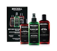 Brickell Men's Routine Quotidienne de Nettoyage pour le Visage pour les Peaux Grasses, Tonique sans Alcool, Gel Nettoyant pour le Visage et Hydratant, Naturel et Biologique (Parfumé)
