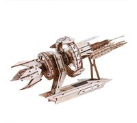 Bricksdiytoy Kit de modèle de cuirassé interstellaire 3D en bois - Vaisseau spatial de science-fiction en bois naturel de qualité supérieure, assemblage sans colle nécessaire, projet d'ingénierie