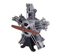 Bricksdiytoy Modèle de moteur d'avion, plus de 230 pièces métalliques à monter soi-même avec radiale à cinq cylindres, comprend un manuel d'instructions en papier en anglais, modèle éducatif STEM pour