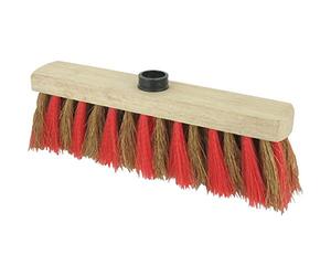 Brico-materiaux - Balai coco-vinyl zébré / MONTURE BOIS A DOUILLE 29 CM - Zèbre droit