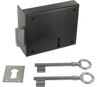 Brico-materiaux - Pène dormant noire MC horizontale/Coffre 160 x 95 mm - Gauche - Canon de 40 mm