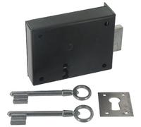 Brico-materiaux - Pène dormant noire MC horizontale/Coffre 95 x 75 mm - Droite - Canon de 30 mm