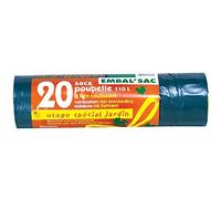 Brico-materiaux - Sac poubelle à lien coulissant / Noir - vrac spécial jardin - 110 l - H.70 x l. 100 cm - Ep. 35 microns