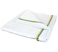 Brico-materiaux - Wassingue ou serpillière gaufrée / BLANCHE/RAYURES "TISSAGE DE BEAULIEU" - 60 x 100 cm