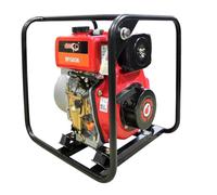 Bricoferr BFG036 Motopompe à Eau à Diesel, démarreur électrique, Noir et Rouge