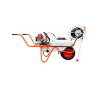 Bricoferr Chariot pulvérisateur à 1 Roue 31,5 CC 50 L avec Tuyau de 50 mètres et Lance de 90 cm