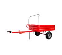 Bricoferr Remorque de Motobineuse pour Jardinage, Rouge, Acier Allié, 400 kg, Moteur Essence, Manuel