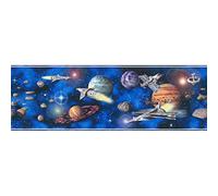 BRICOFLOR Frise papier peint multicolore à motifs planètes et étoiles pour chambre d'enfant garçon