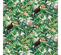 Paradisio 2 Jungle Oiseaux Exotique Feuillage Erismann Peint - Vert 10121-07