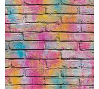 BRICOFLOR Papier peint brique multicolore | Tapisserie imitation brique | Papiers peints pierre tendance pour salon et chambre d'ado