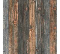 BRICOFLOR Papier peint imitation bois rustique Tapisserie marron gris & noire effet vieux bois Papiers peints modernes pour bureau & salle à manger