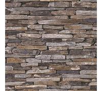 BRICOFLOR Papier peint imitation brique grise |Tapisserie pierre trompe l'oeil pierre apparente | Papiers peints style industriel chambre d'ado