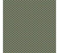 BRICOFLOR Papier peint intissé vert & or motif éventail Tapisserie verte & dorée pour chambre moderne Papier peint tendance motif art déco