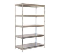 Bricofort Étagère métallique à demi charge 5 étagères Galva/Galva Simonrack 2000 x 1200 x 450 mm - Étagère moyenne charge - Étagère industrielle - 300 kg de capacité par étagère