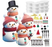 Bricolage de Noël Bonhomme de neige pour enfants Lot de 12 kits de bricolage pour construire un bonhomme de neige Pâte à modeler
