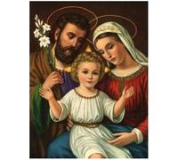 Bricolage Diamant Peinture Diamant Broderie Ronde Résine Diamant Point De Croix Décoration Murale Maison 30x40 Cm, Jésus Sainte Famille