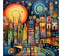 Bricolage Diamond Painting Maison de dessin animé,5D Diamant Painting Kit Complet,Broderie Peinture Diamant Arts pour Adultes Enfants Cristal Strass Point de Croix Maison Décoration Carré,30x30cm