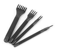 Bricolage LaçAge Couture Ciseau Ensemble Jeus D'Artisanat en Cuir, Outil de PoinçOnnage de Dent D'Artisanat en Cuir 4Mm 1/2/4/6 Broches