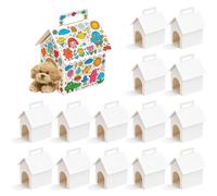 Bricolage Mignon boîtes Cadeaux en Forme de Maison avec poignée, 15 boîtes Boîtes à Dragées Blanches Pliables en Adopter un Chiot Cadeaux, pour Les événements D'adoption Les Anniversaires de Chiens