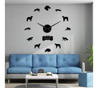 Bricolage Miroir Stickers Chiffres Horloge Murale Moderne Loup Russe Sans Cadre Grande Montre Murale Cadeau