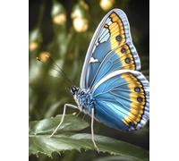 Bricolage Tapis Kit Animal Papillon Bleutapis Noué Au Point De Croix，Tapisserie Au Crochet À Faire Soi-Même Pour Débutants，Adultes Et Adolescents，Kit De Broderie，Kits De Crochet À Loqu 21x29in