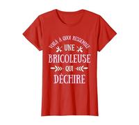 Bricoleuse Qui déchire Humour Bricolage Femme idée Cadeau T-Shirt, Femme, Rouge, 3XL