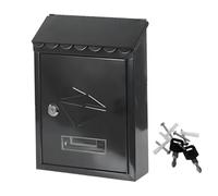 bricoleva.it Boîte aux lettres d'extérieur en acier avec double clé et serrure, housse de pluie ouverte - Buchetta des lettres + vis et chevilles - Boîte aux lettres en différentes couleurs, noire