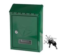 bricoleva.it Boîte aux lettres d'extérieur en acier avec double clé et serrure, housse de pluie ouverte - Buchetta des lettres + vis et chevilles - Boîte aux lettres en différentes couleurs, vert