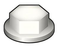Bricoloco Capuchons de protection pour vis et écrous hexagonaux en polyéthylène haute densité, capuchon en plastique pour couvrir les vis, blanc RAL 9010 - M8, 50